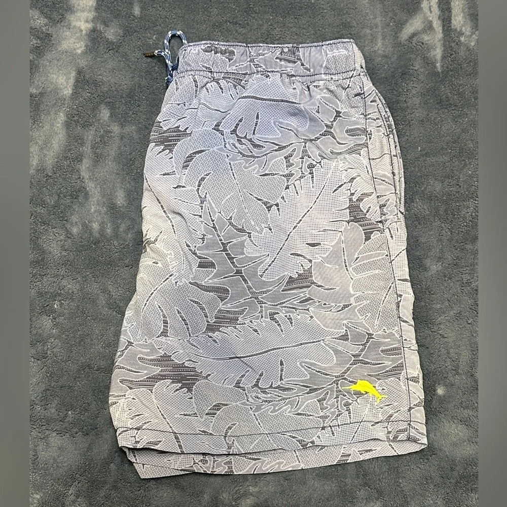 Tommy Bahama Blue Swim Shorts with Netting (Some Fading) (Size: Large)